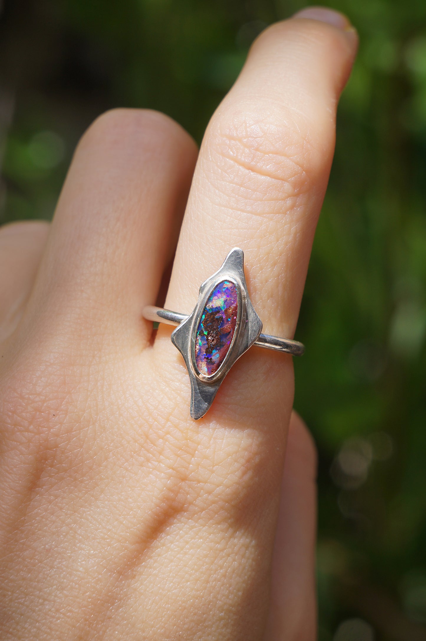 Manta ring Australian Boulder Opal US 9