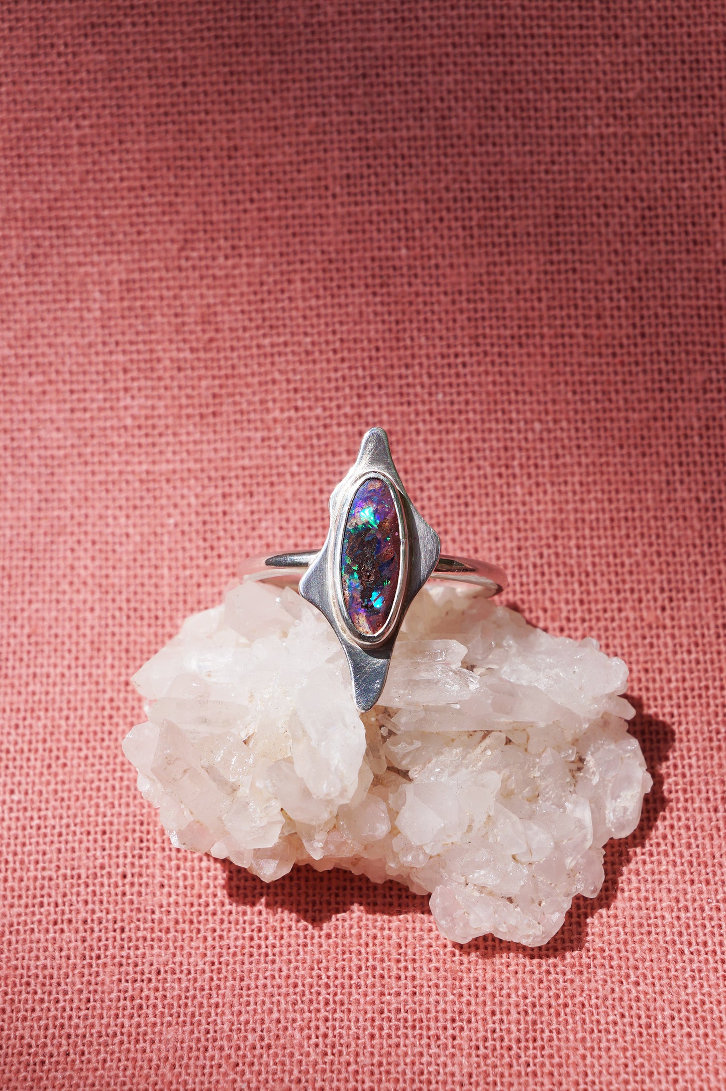 Manta ring Australian Boulder Opal US 9