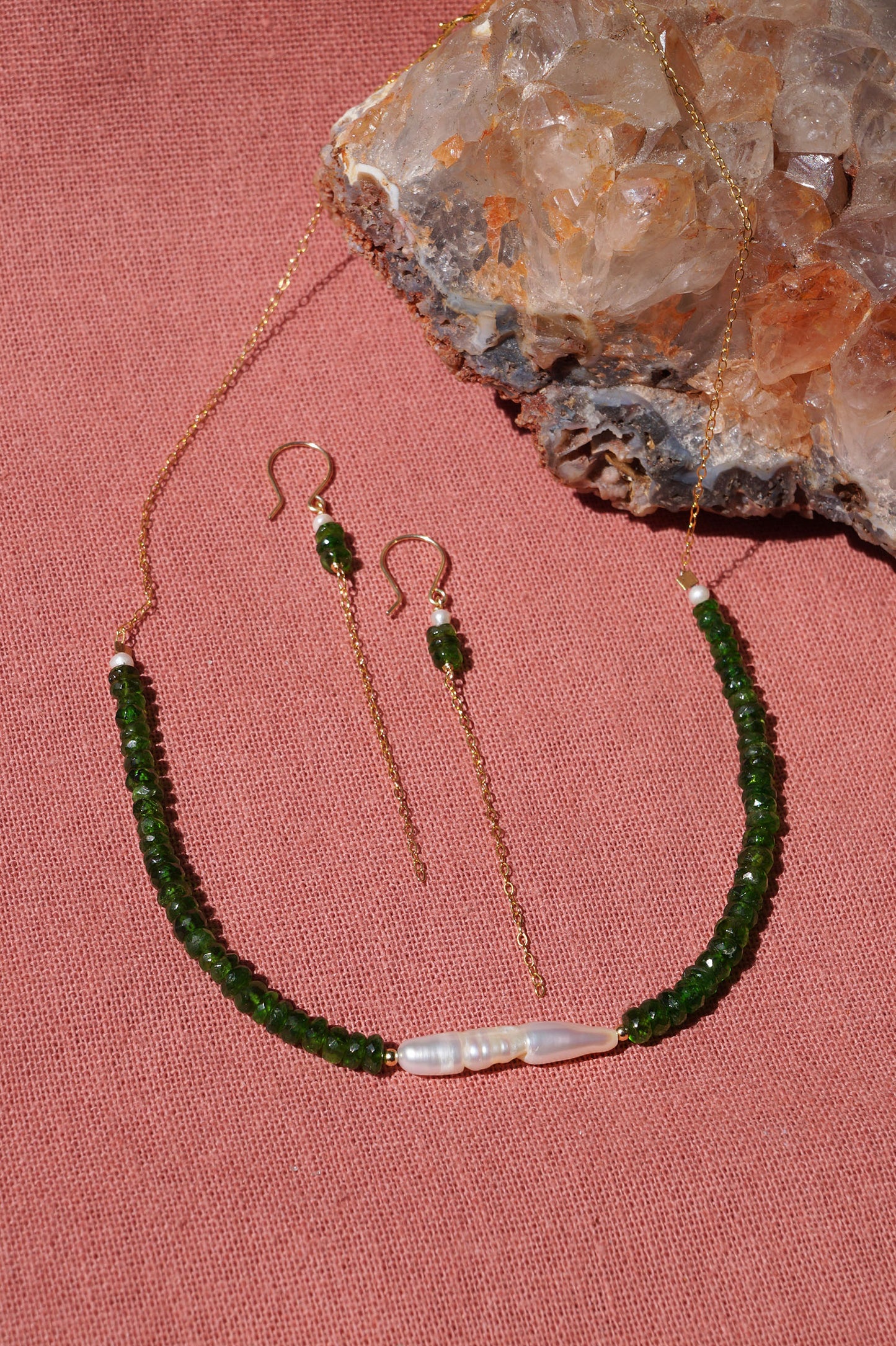 Gaia jewellery set Tourmaline