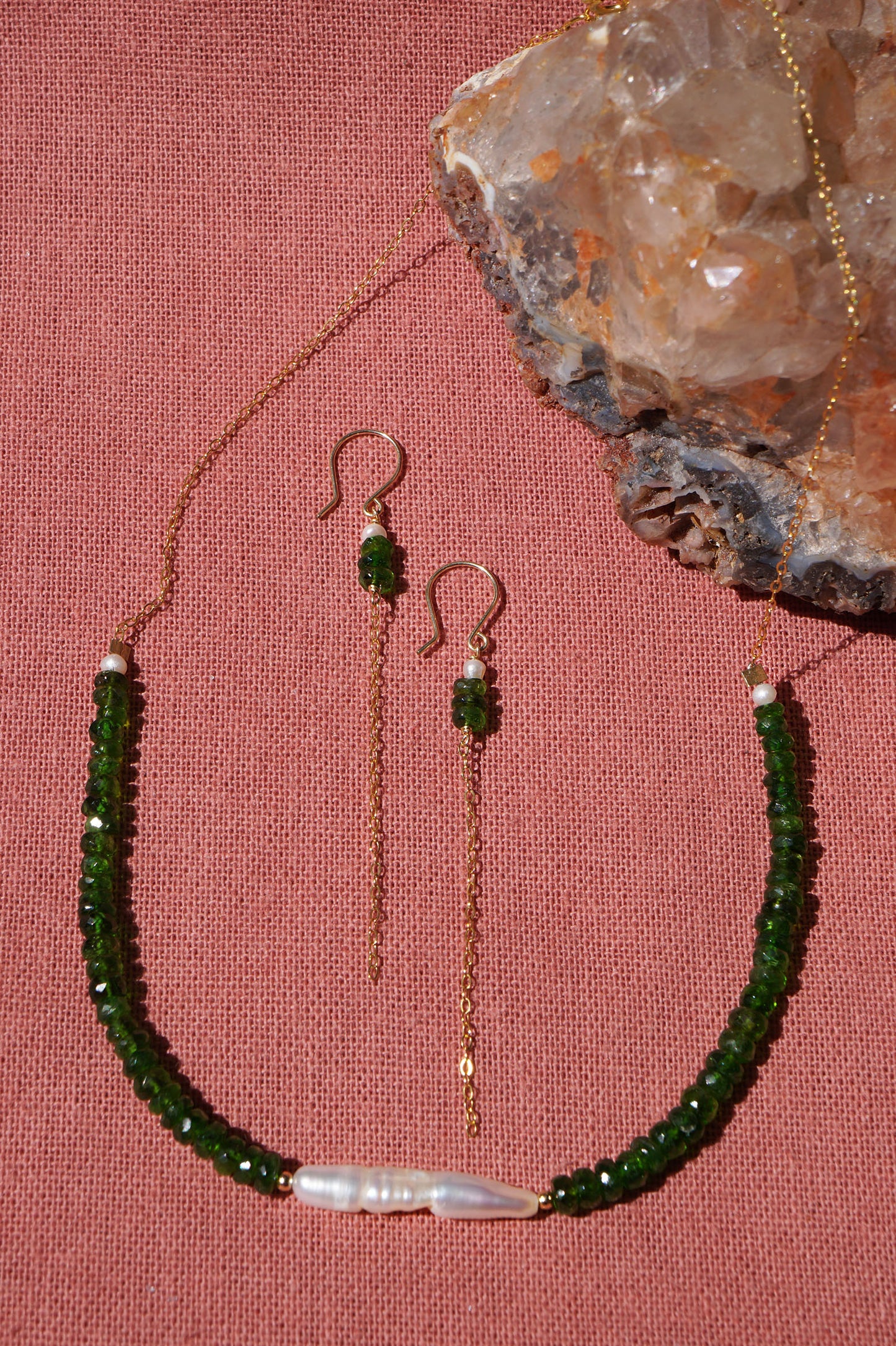 Gaia jewellery set Tourmaline