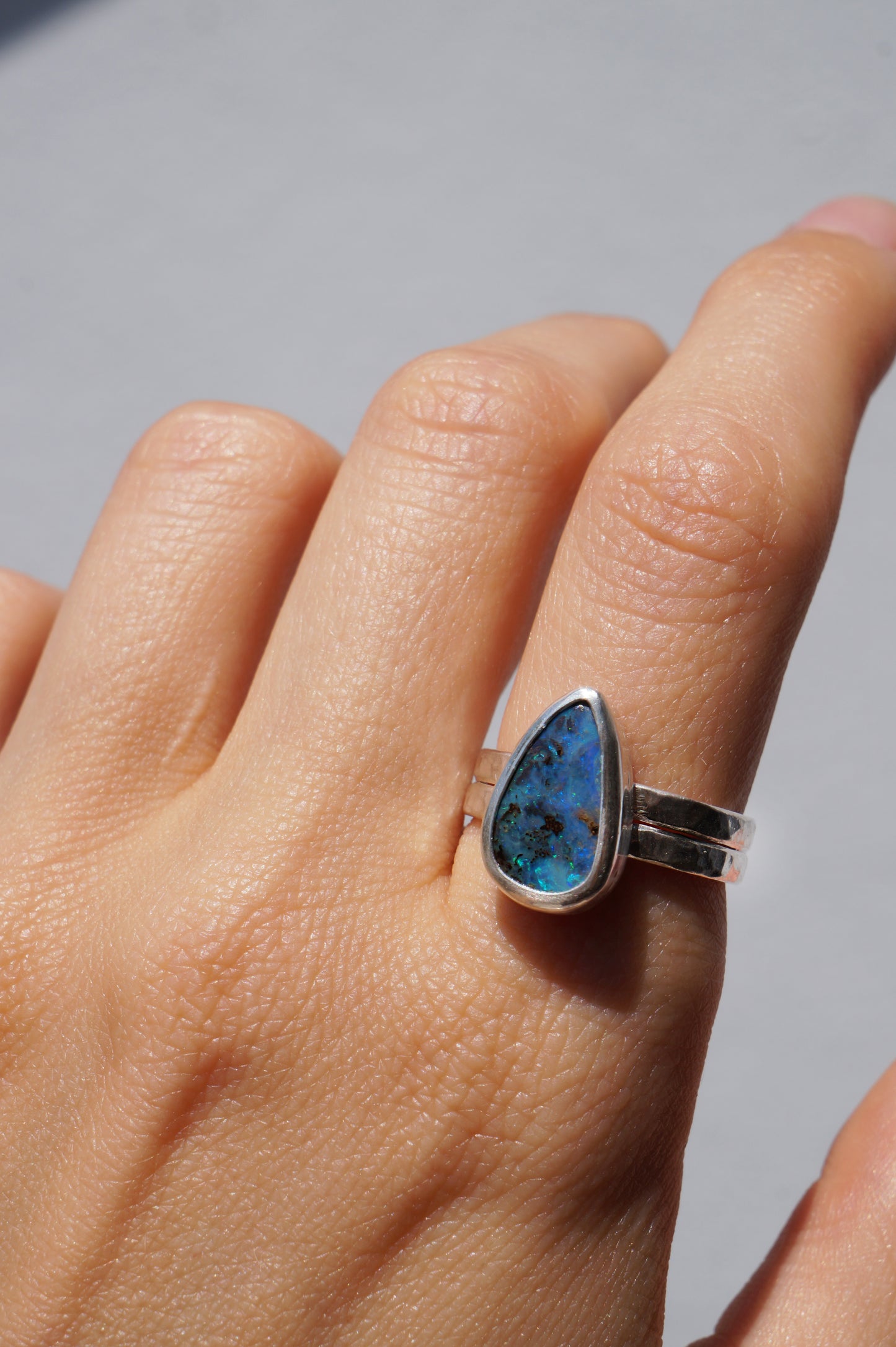 boulder opal ring