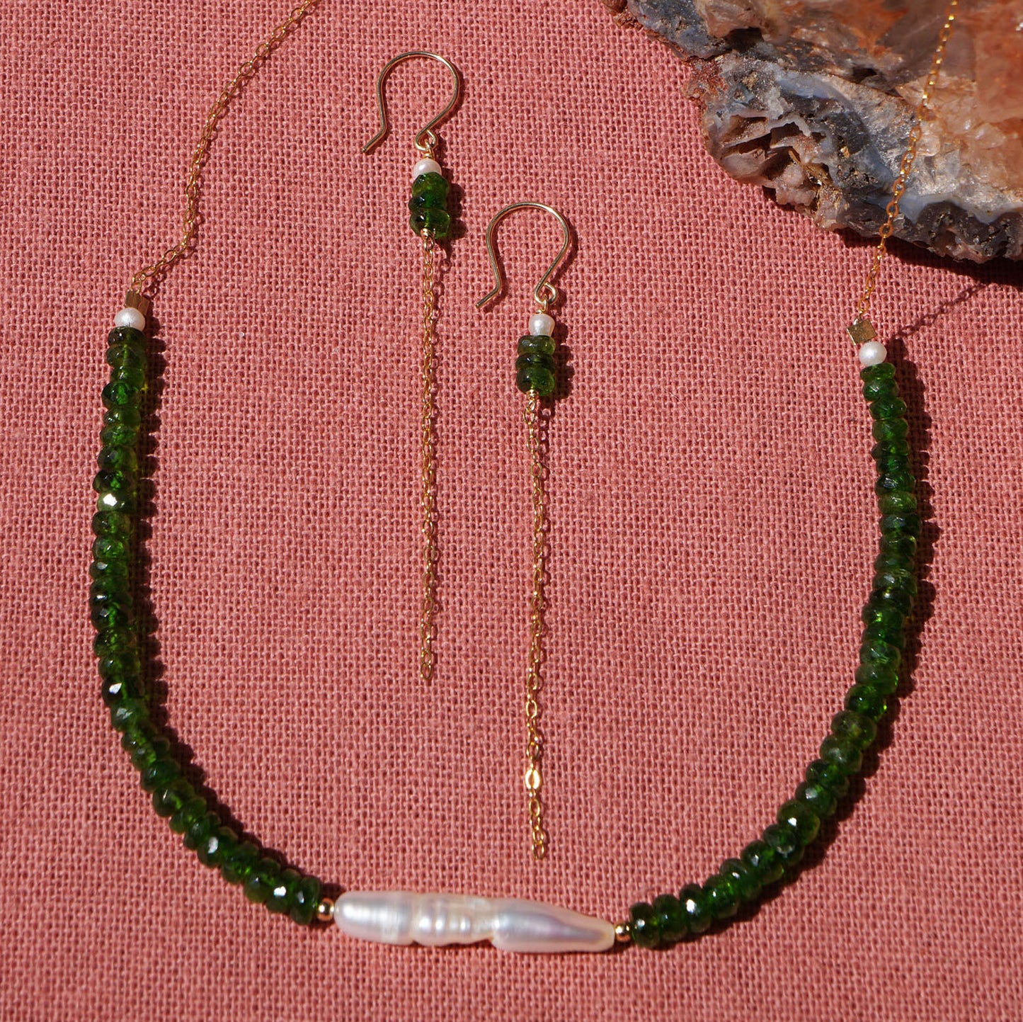 Gaia jewellery set Tourmaline