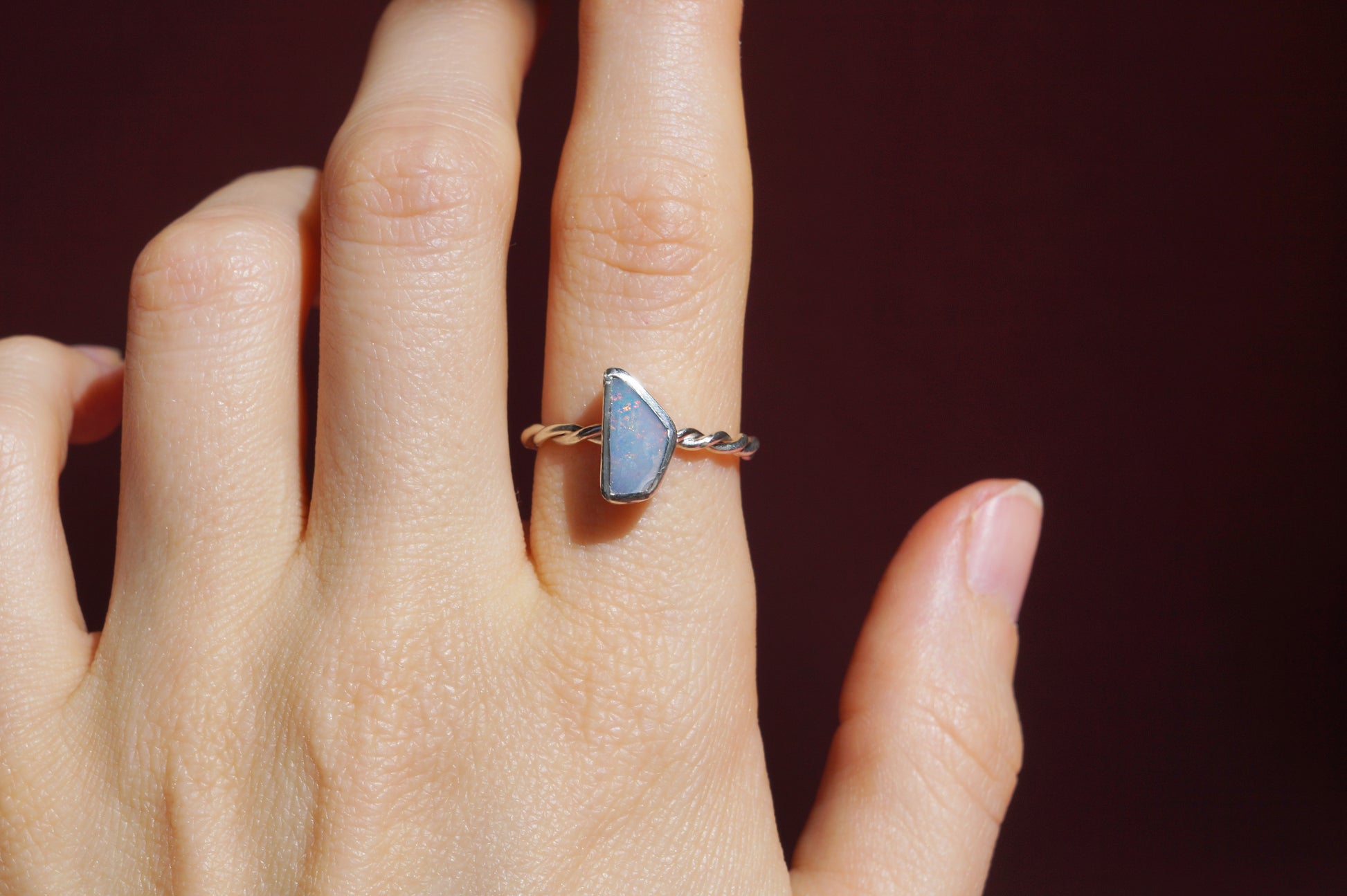 Australian opal ring